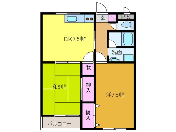 パークベルズ徳森の物件間取画像